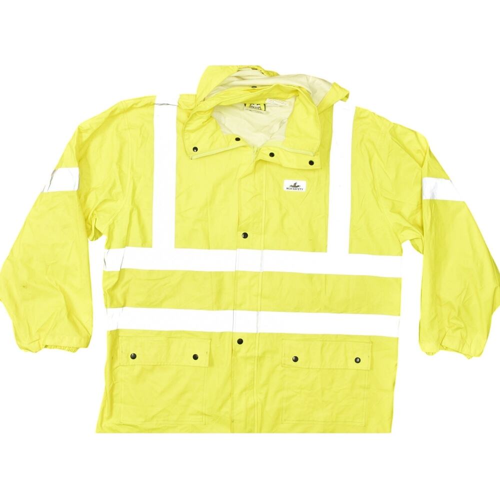 MCR Safety Men's Neon Yellow Polyester Work Jacket 2X Reflective Luminator 5182